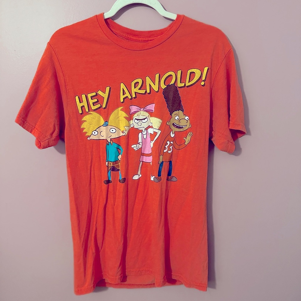 Hey Arnold Nickelodeon orange graphics short sleeve tee
